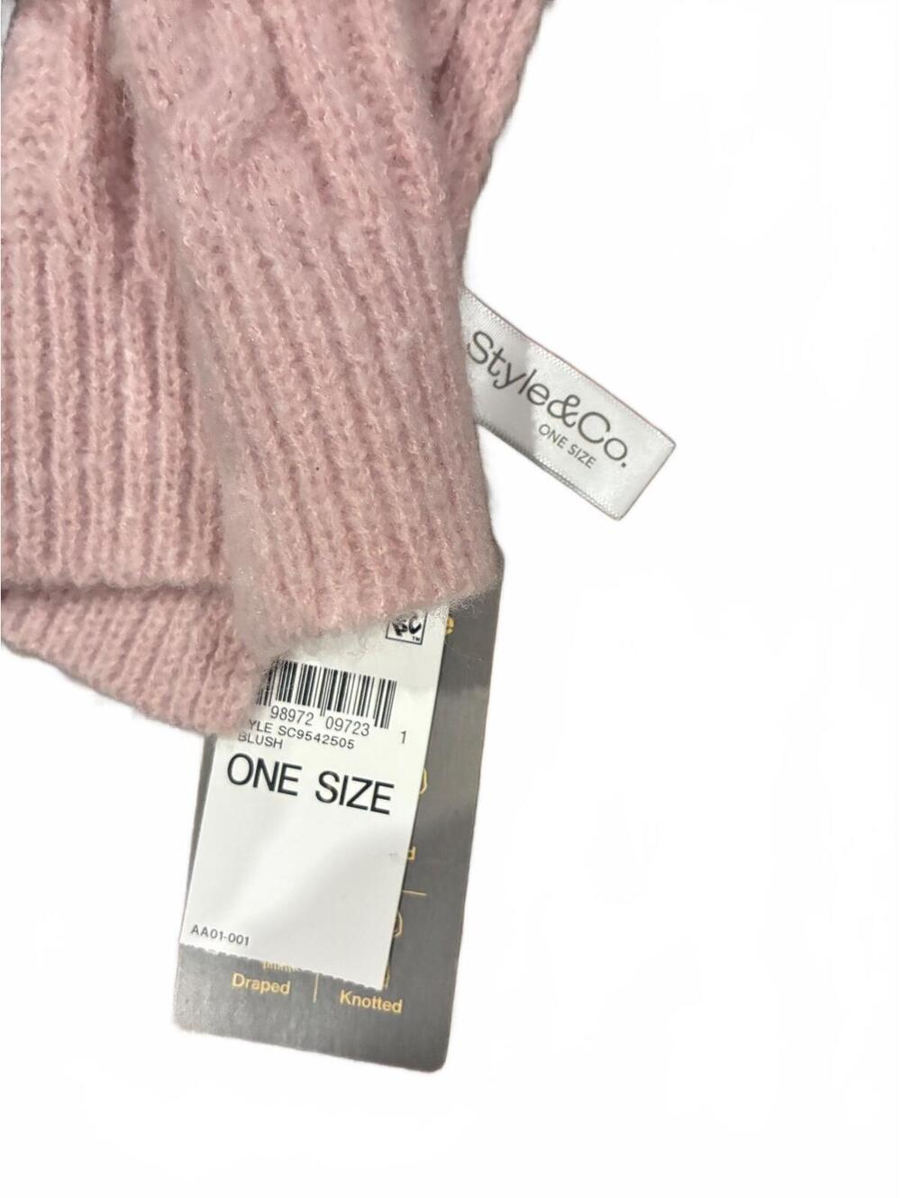 Style & Co. One Size Pink Cable Knit Scarf